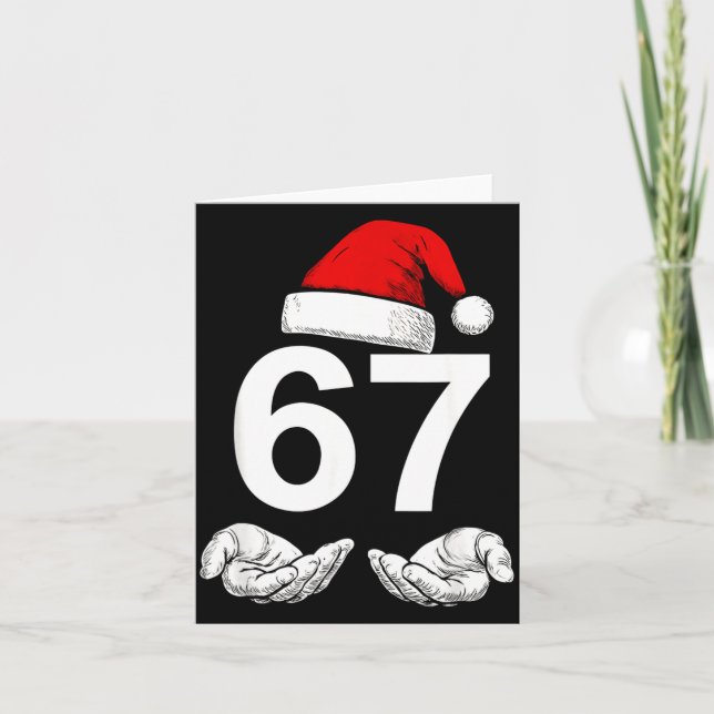 Tarjeta Funny Six Seven 6 7 Meme Gen Alpha Slang Christmas (Anverso)