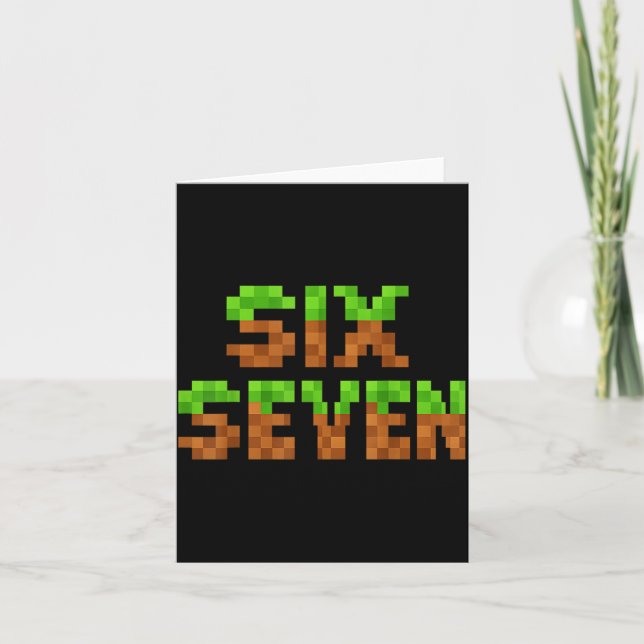Tarjeta Funny Six Seven 6 7 Meme Gen Alpha Slang Game Xel  (Anverso)