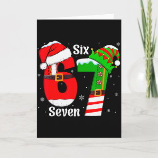 Tarjeta Funny Six Seven 6 7 Meme Gen Alpha Slang Santa Elf