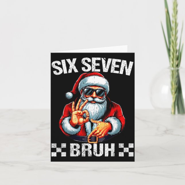 Tarjeta Funny Six Seven 6 7 Meme Santa Christmas Shirt Men (Anverso)