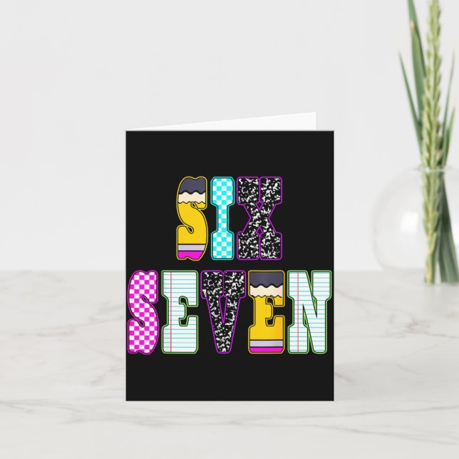 Tarjeta Funny Six Seven 6 7 Meme Teacher Design For Men Wo (Anverso)