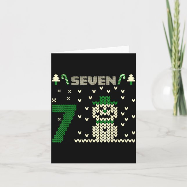 Tarjeta Funny Six Seven 6 7 Ugly Christmas Sweaters For Co (Anverso)