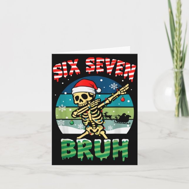 Tarjeta Funny Six Seven Bruh 67 Christmas Holiday Women Ki (Anverso)