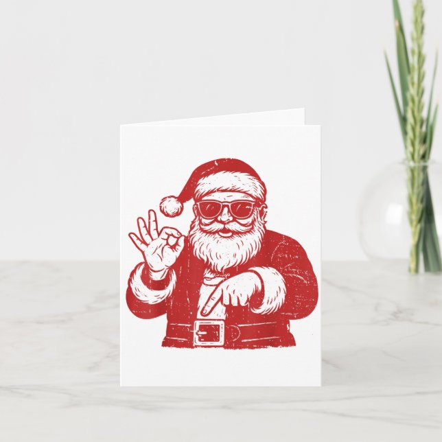 Tarjeta Funny Six Seven Meme 67 Christmas Brainrot Santa C (Anverso)