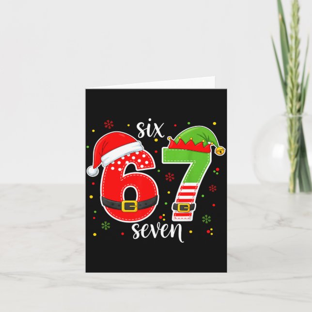 Tarjeta Funny Six Seven Meme Christmas 67 Meme Xmas Boys G (Anverso)