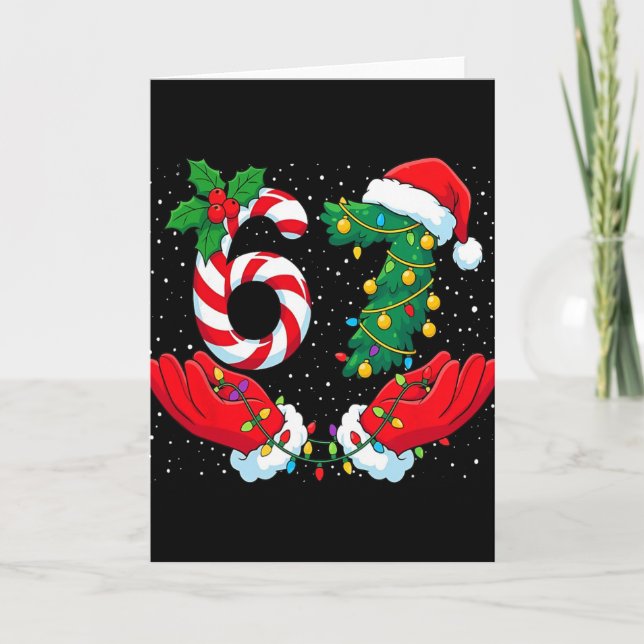 Tarjeta Funny Six Seven Meme Christmas 67 Xmas Men Women K (Anverso)