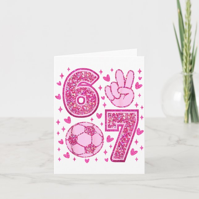 Tarjeta Funny Six Seven Soccer Valentines Day Men Women Ki (Anverso)