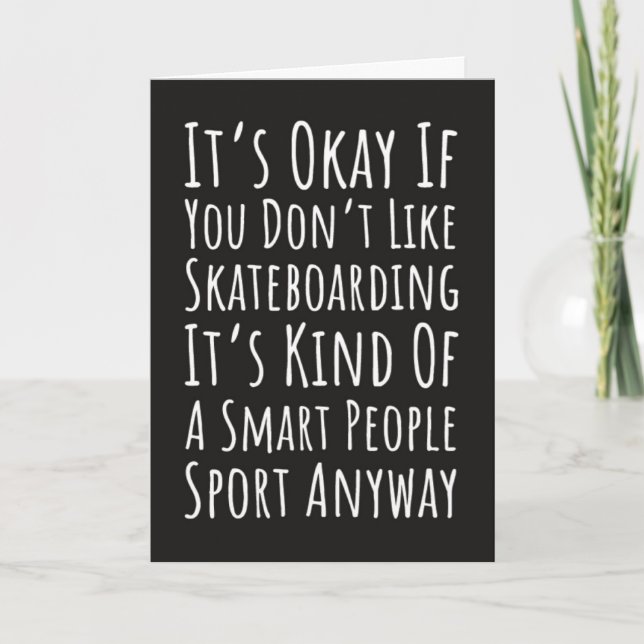 Tarjeta Funny Skateboarding Cards Humor Skater Sports  (Anverso)