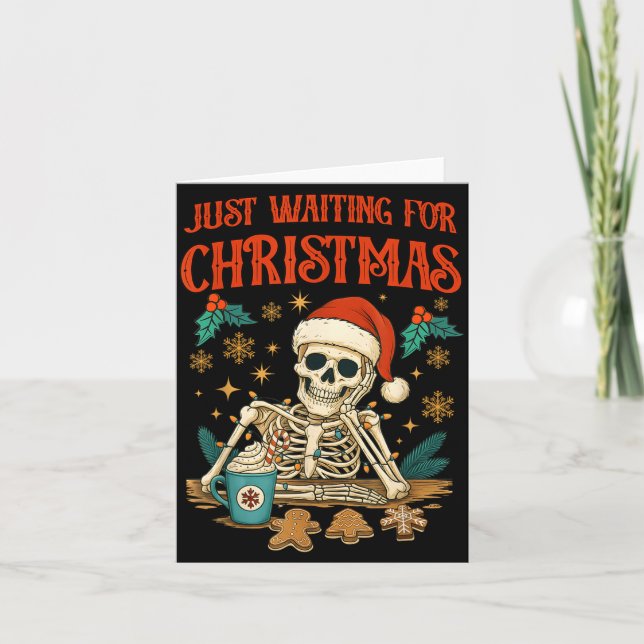 Tarjeta Funny Skeleton Christmas  (Anverso)