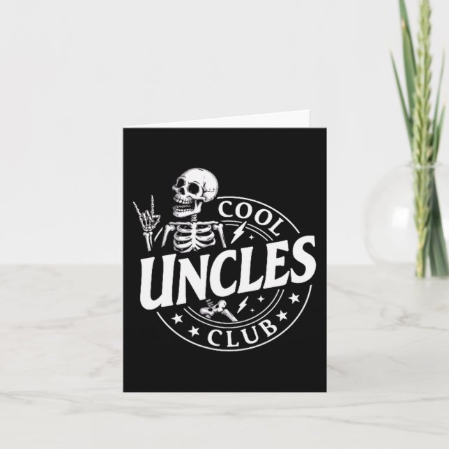 Tarjeta Funny Skeleton Cool Uncles Club New Uncle Men  (Anverso)