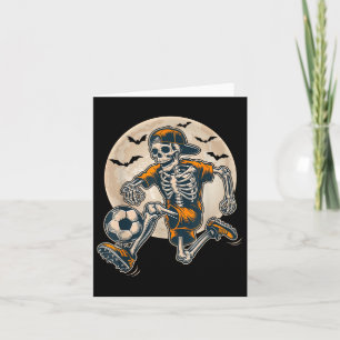 Tarjeta Funny Skeleton Soccer Men Niños Coste Halloween