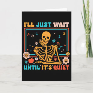 Tarjeta Funny Skeleton Teacher Halloween Disstumen Hombres