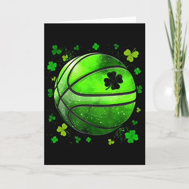 Tarjeta Funny Sketll And Shamrock Clover St Patrick's Day  (Anverso)