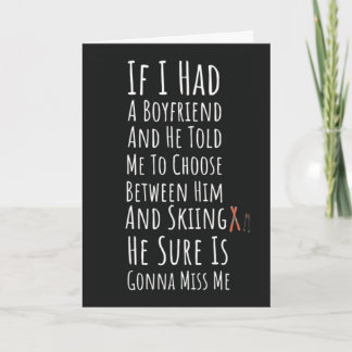 Tarjeta Funny Ski Card For Women Skier Skiing Winter Sport