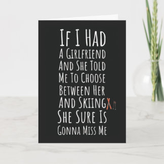 Tarjeta Funny Ski Cards For Men Skier Skiing Winter Sports