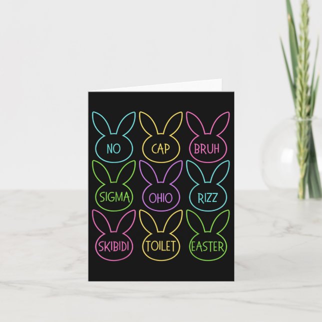 Tarjeta Funny Skibidi Easter Day Egny Rizz Meme Easte (Anverso)