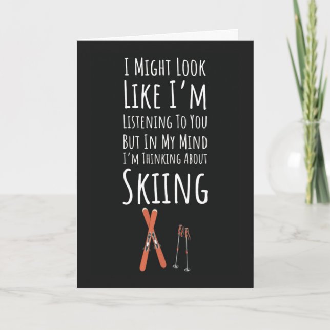 Tarjeta Funny Skier Cards Winter Sports Skiing Ski Lover (Anverso)
