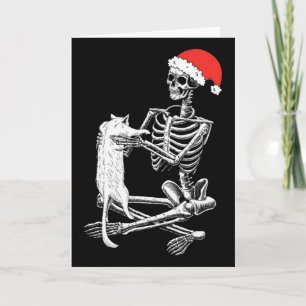 Tarjeta Funny Skull Cat Navidades
