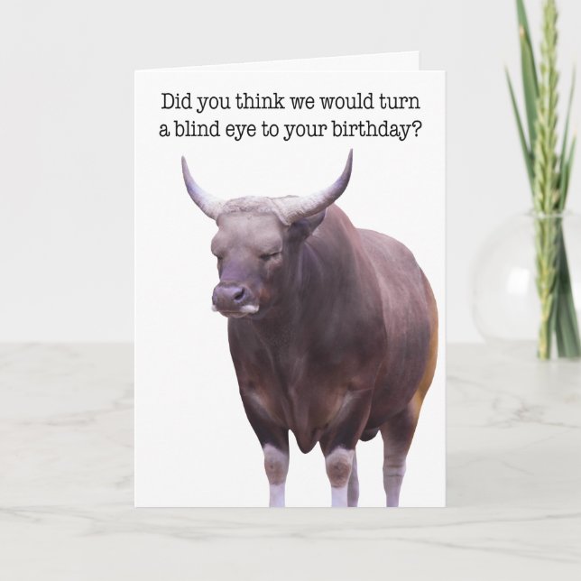 Tarjeta Funny Sleeping Bull Birday Card (Anverso)