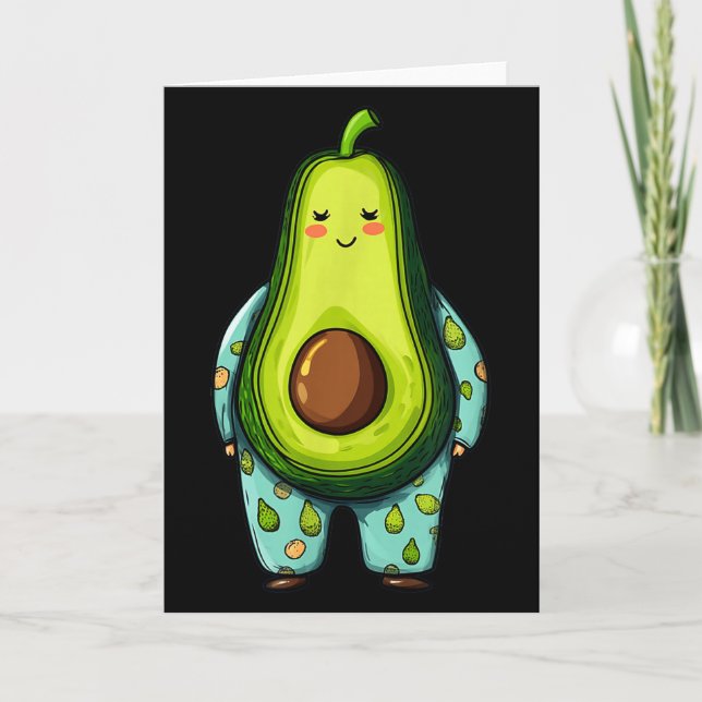 Tarjeta Funny Sleepy Avocado In Pajama Costume For Boys An (Anverso)