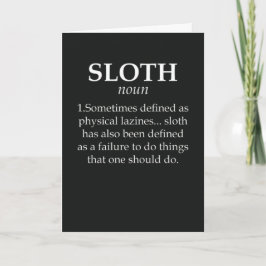 Tarjeta Funny Sloth Cards Animal Slow Lazy Relax Humor