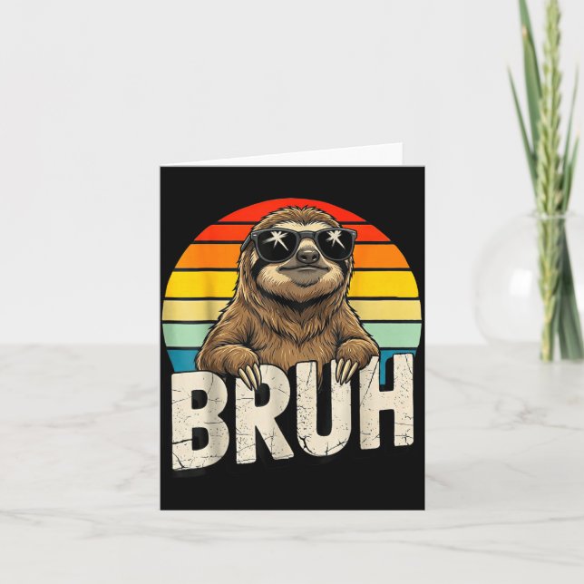 Tarjeta Funny Sloth Graphic Meme Lover Bruh Sloth Lovers  (Anverso)