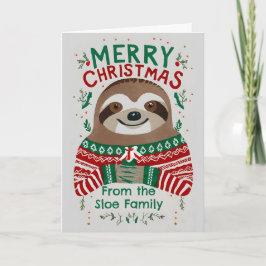 Tarjeta Funny Sloth Navidades