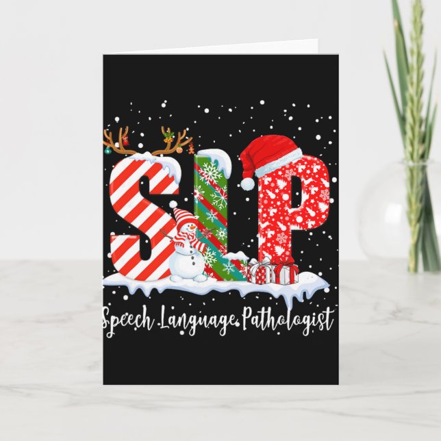 Tarjeta Funny Slp Speech Language Pathologist Santa Christ (Anverso)