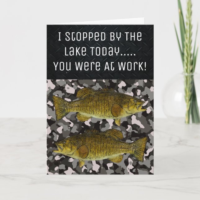 Tarjeta Funny Smallmouth Bass Fishing Lake Angler Birthday (Anverso)