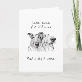 Tarjeta Funny Smooth Collie Rough Collie BFF Anniversary