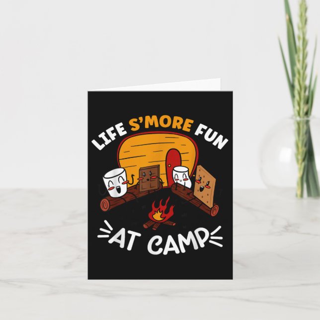 Tarjeta Funny Smores Camping Campfire Marshmallow Life Smo (Anverso)