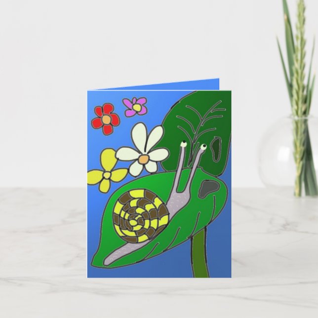 Tarjeta Funny Snail Editable (Anverso)
