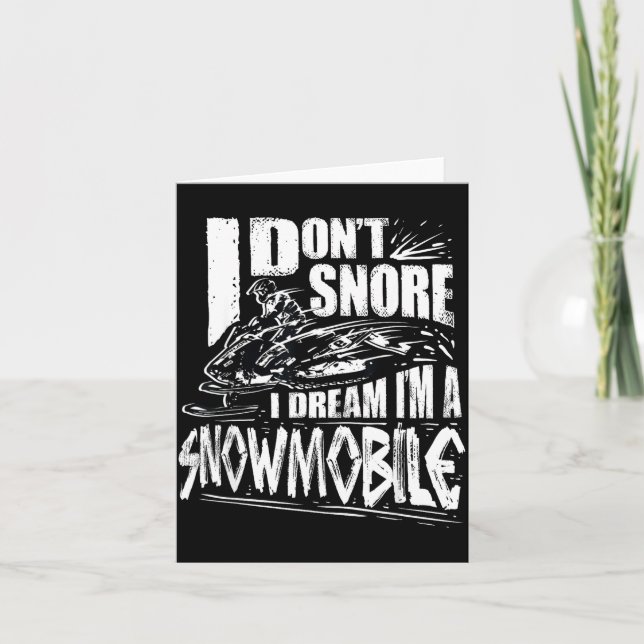 Tarjeta Funny Snowmobile Dream Snowmobile Driving  (Anverso)