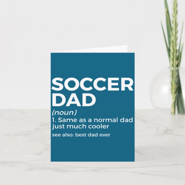 Tarjeta Funny Soccer Dad Definition For Mens Soccer Playe  (Anverso)