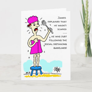 Tarjeta Funny Social Distancing Personalizado Man Toalla