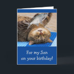 Tarjeta Funny Son Pescando Cumpleaños<br><div class="desc">Gran carta para el hijo que no ama más que estar afuera con un palo de pesca. ¡Sabes que solo tiene que entrar en el último reparto! Personaliza el mensaje y crea tu propio saludo especial. ¡Gracias por buscar! Foto ©Christine Greenspan</div>