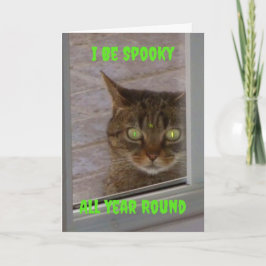 Tarjeta Funny Spooky Cat Halloween Card