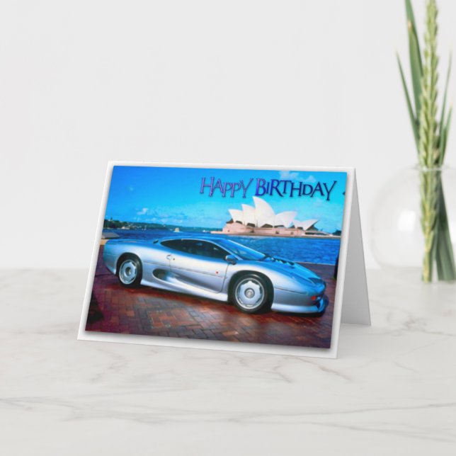 Tarjeta Funny Sports Car Birday Card (Anverso)
