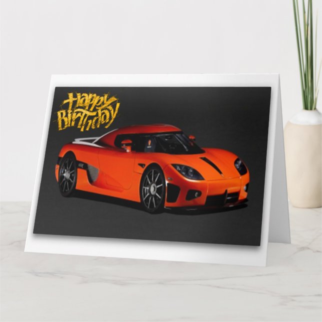 Tarjeta Funny Sports Car Jumbo Birday Card (Anverso)