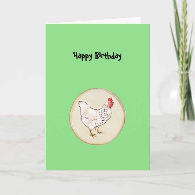 Tarjeta Funny Spring Chicken Birthday (Anverso)