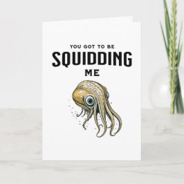 Tarjeta Funny Squid Pun | Escuché las noticias