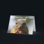 Tarjeta Funny Squirrel Birthday Card<br><div class="desc">Graciosa tarjeta de cumpleaños con una foto de cierre de la cara de una ardilla con el texto "¡Pssst! Acércate. Quiero decirte algo". en blanco encima de las ardillas, cara sonriente. Dentro de la tarjeta dice: "¡Feliz cumpleaños, loco!" El texto se puede personalizar en sus propias palabras en el estilo...</div>