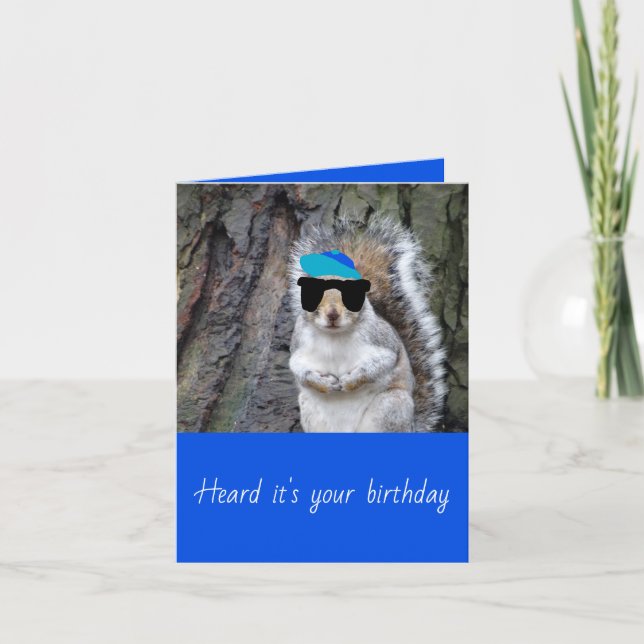 Tarjeta Funny Squirrel Birthday Card (Anverso)