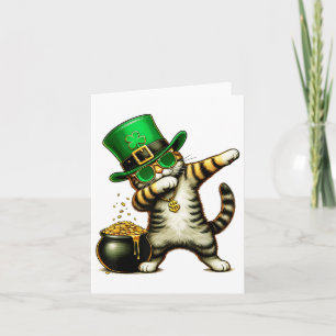 Tarjeta Funny St Patricks Day Dabbing Cat St Paddy