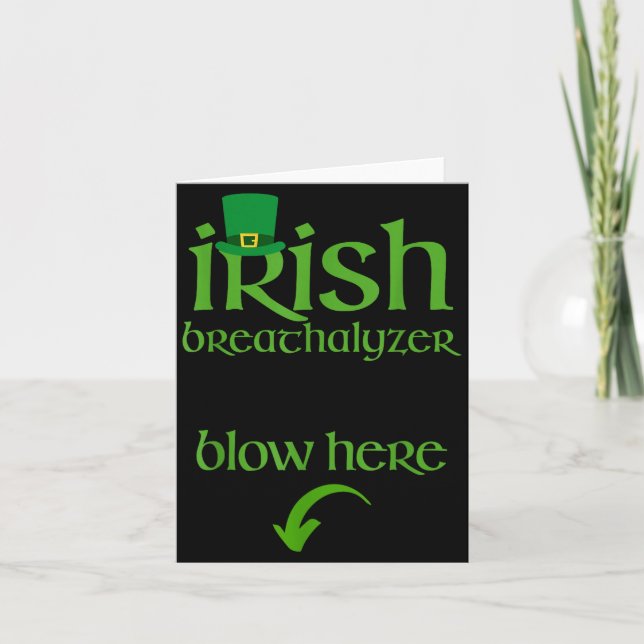 Tarjeta Funny St Patricks Day Drinking Irish Breathalyzer  (Anverso)