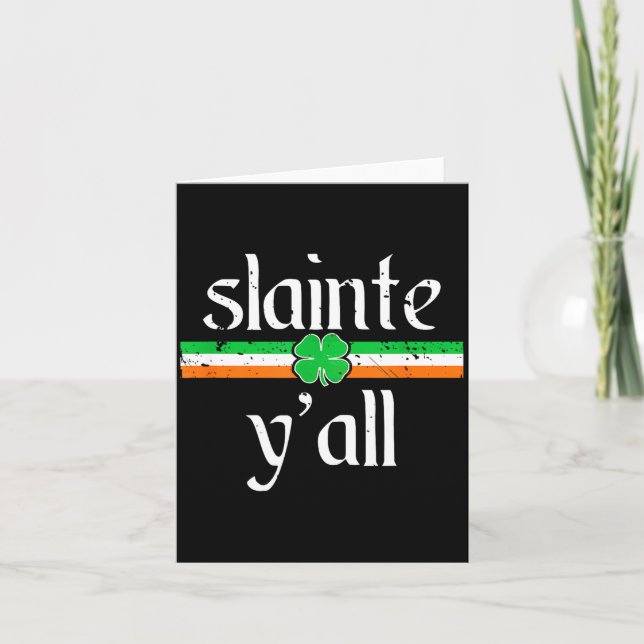 Tarjeta Funny St Patricks Day Shirt Irioast Cheers Slainte (Anverso)