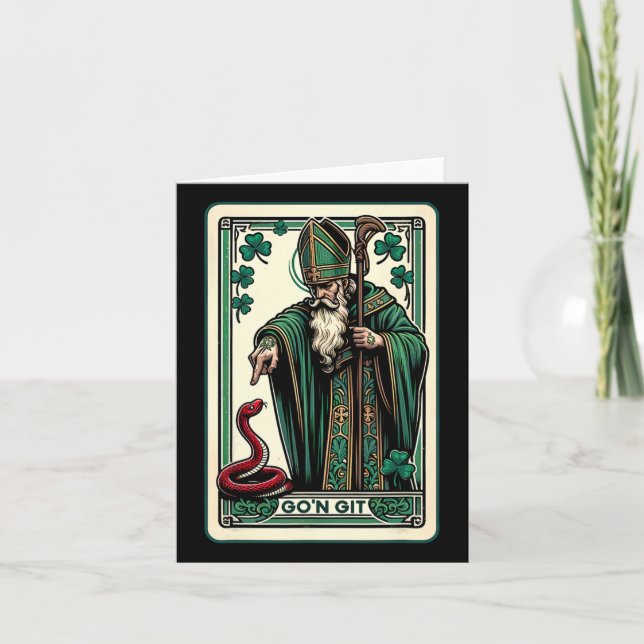 Tarjeta Funny St Patricks Day Tarot Card Go'n Git St Patri (Anverso)