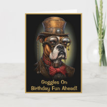 Funny Steampunk Birthday Boxer Dog Personalizado T