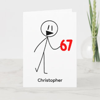 Tarjeta Funny Stick Figure 67 Meme Birthday