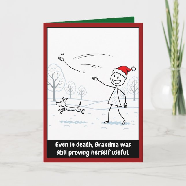 Tarjeta Funny stickman Christmas card (Anverso)